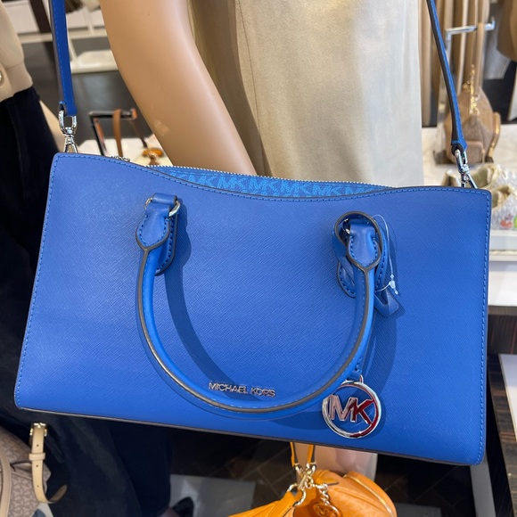 MICHAEL KORS Arden Md Top-Zip EW Leather Tote Crossbody Satchel 
Galaxy Blue
NWT - Picture 4 of 16